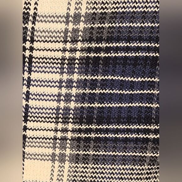 Vintage 90s Heavy Knit Plaid Tommy Hilfiger Sweater Preppy Nautical pullover | L - Picture 7 of 10